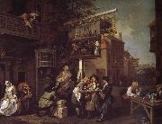 William Hogarth Election campaign to win votes oil